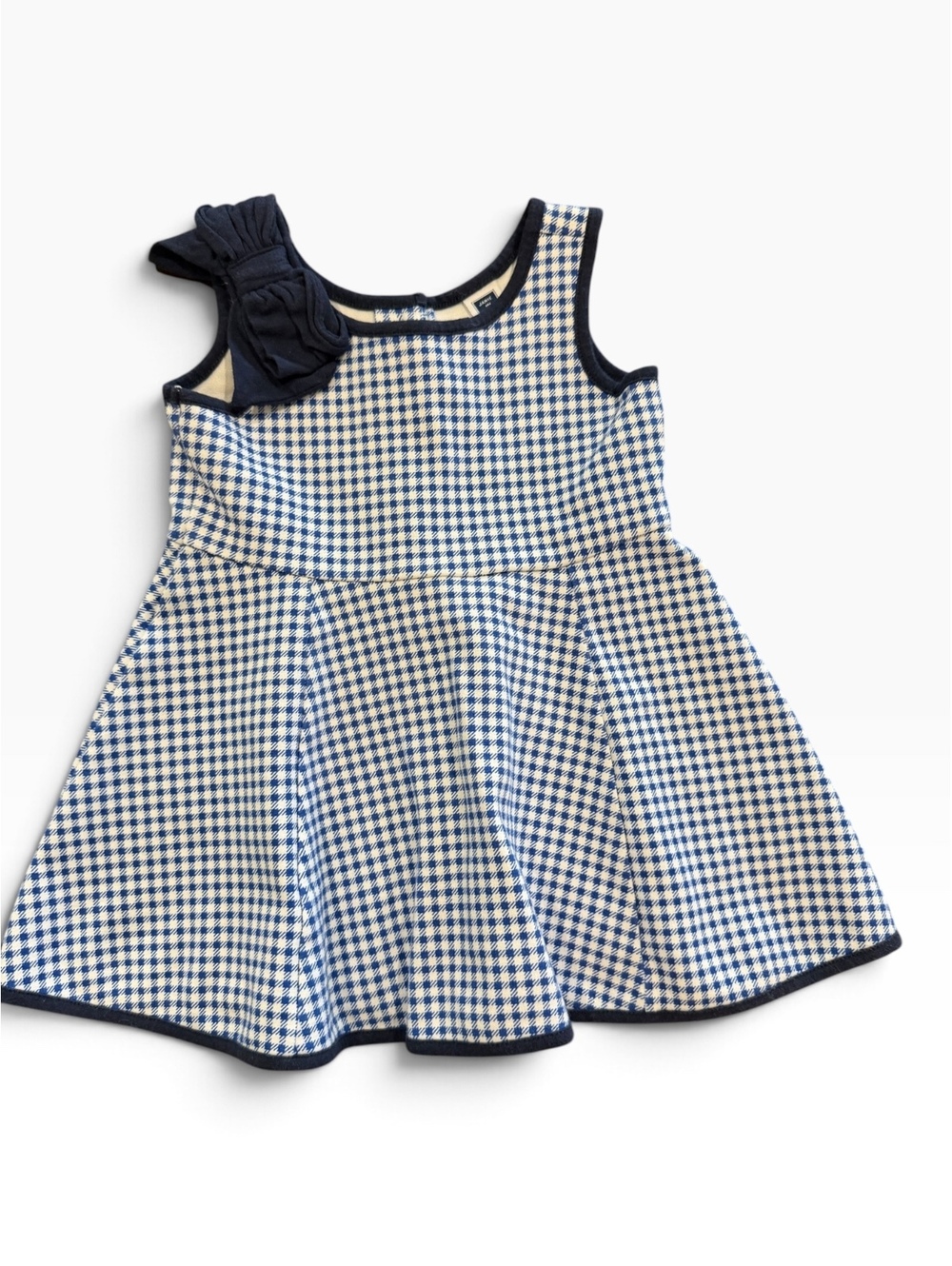 Janie and Jack Baby Girls' Blue and White Gingham Dress with Bow, Size 6-12M